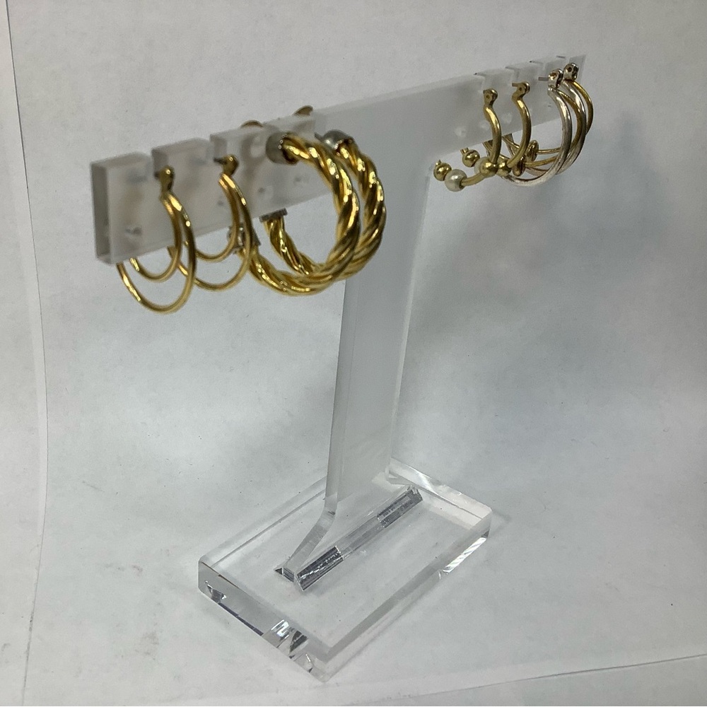 Lot sale 4 sets, Elegant Gold Hoop Earrings